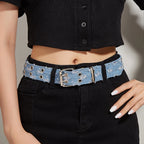 Ripped Denim Stud Belt